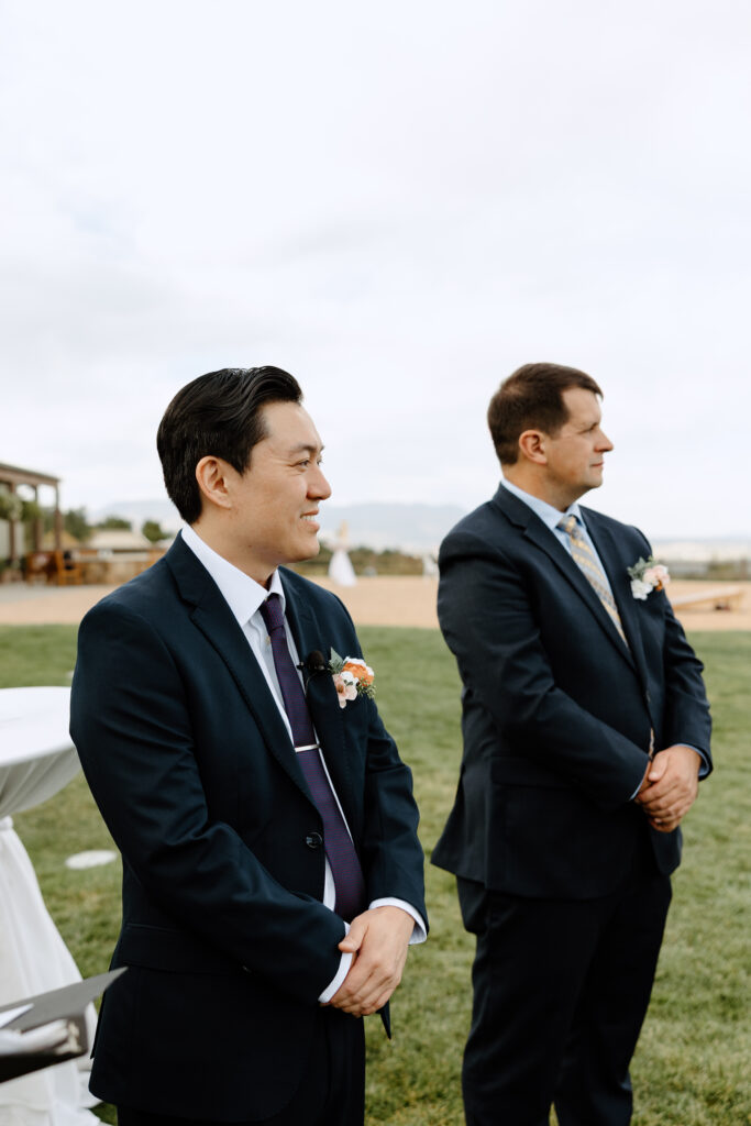 Intimate wedding ceremony in Colorado Springs with fall colors