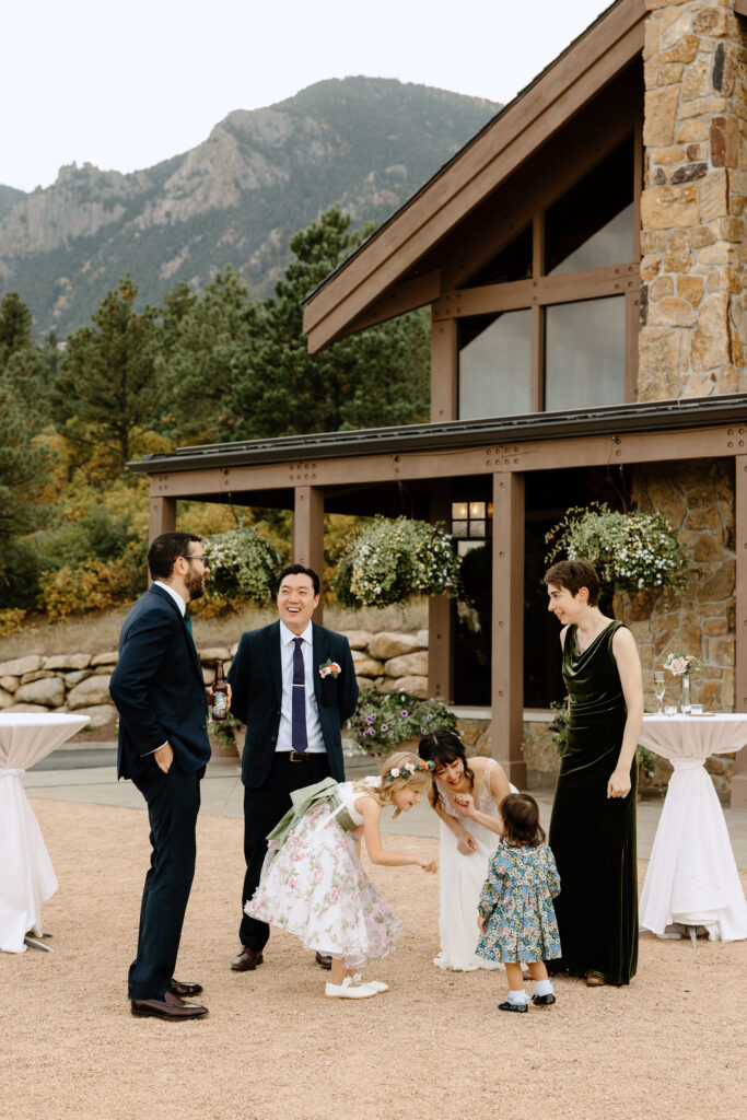 An intimate Colorado Springs wedding showing guests enjoying their time