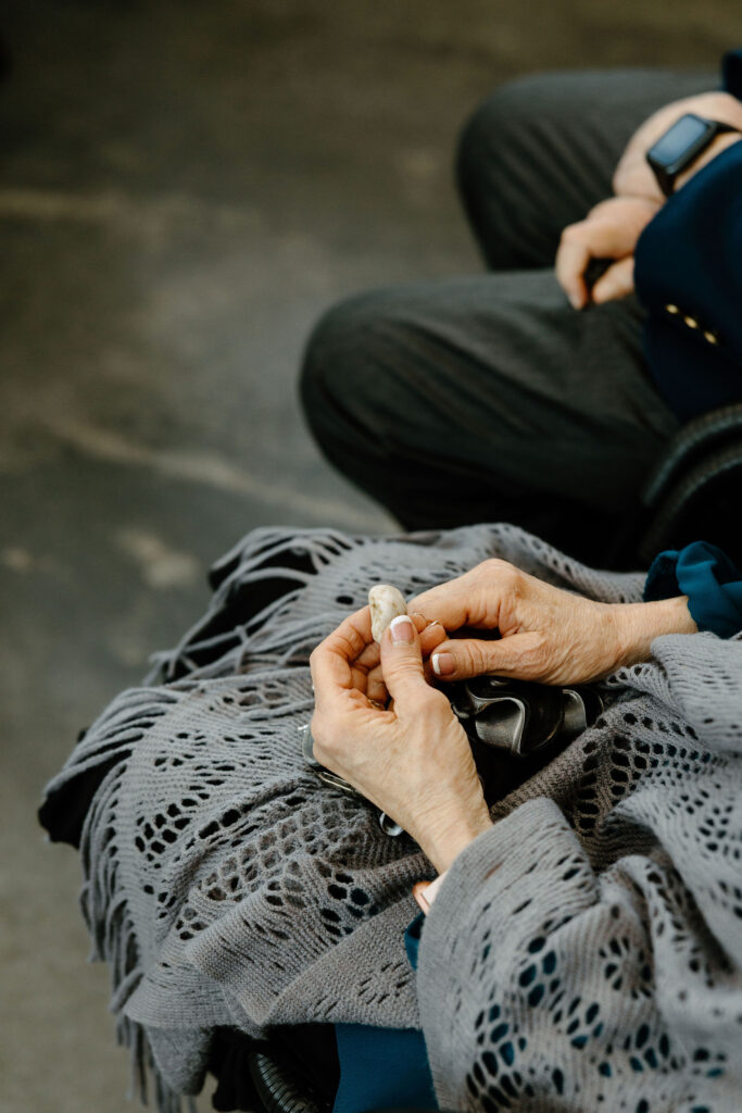 A wishing stone ceremony at a wedding